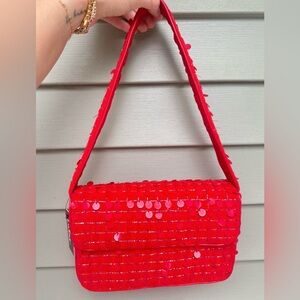 Red Sequin Women's Bag